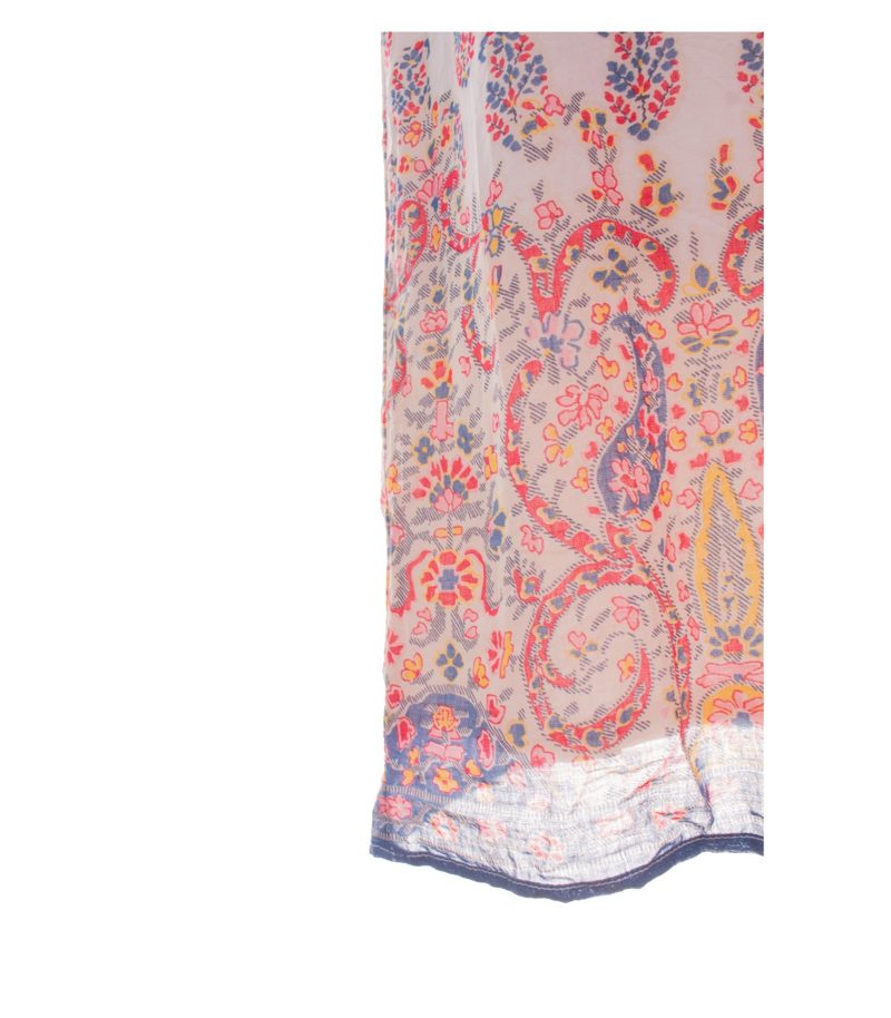 set Damen Kleid Sommerkleid Paisley Gr. 36 Weiß Rot Blau Baumwolle – Foto 6