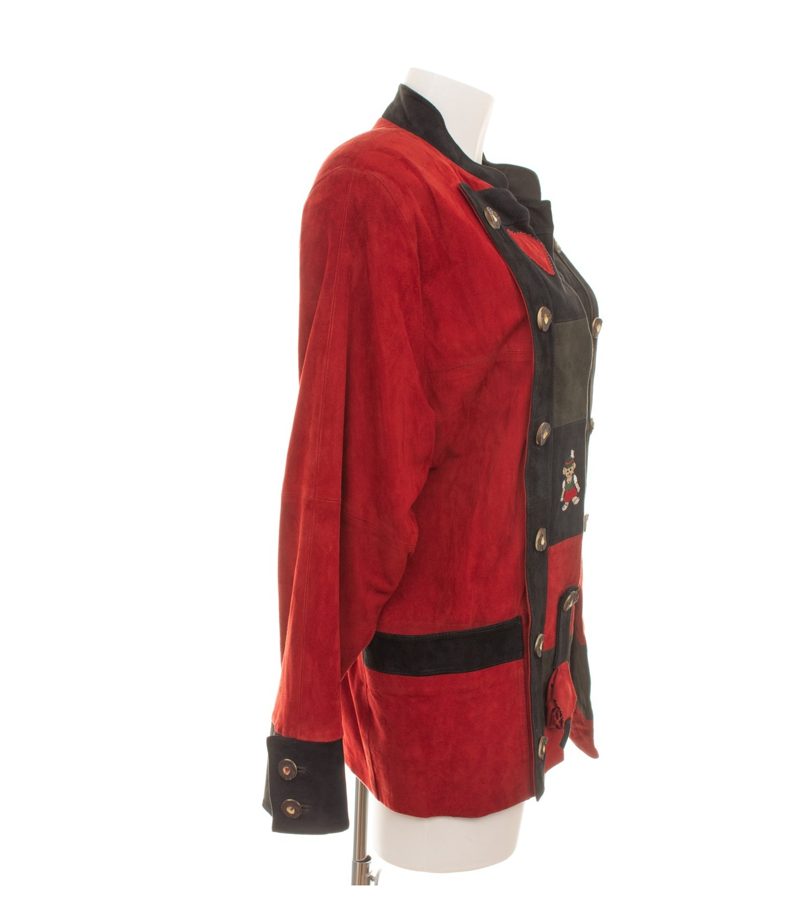 Von Holdt Collection Damen Trachten Lederjacke Suede Gr. 38 Rot Echtleder – Foto 2