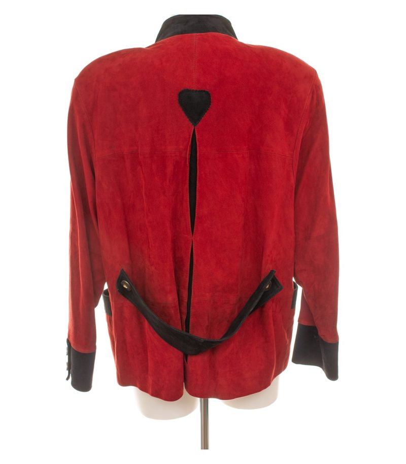 Von Holdt Collection Damen Trachten Lederjacke Suede Gr. 38 Rot Echtleder – Foto 3