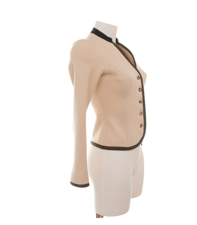 Julia Trentini Damen Trachtenjacke Janker Gerlinde Luxury Gr. 34 Beige Wolle – Foto 2