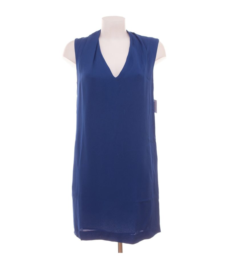 Massimo Dutti Damen Kleid Minikleid V-Ausschnitt Gr. EUR 40 (DE 38) Blau – Foto 1