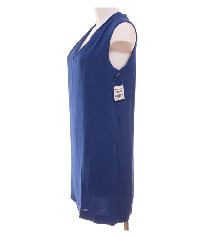Massimo Dutti Damen Kleid Minikleid V-Ausschnitt Gr. EUR 40 (DE 38) Blau – Foto 3