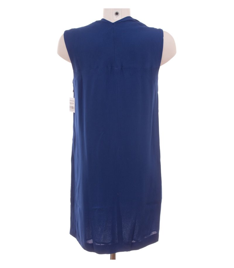 Massimo Dutti Damen Kleid Minikleid V-Ausschnitt Gr. EUR 40 (DE 38) Blau – Foto 4