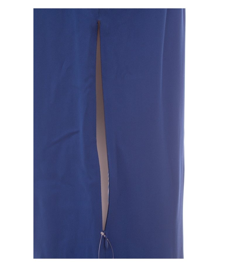 Massimo Dutti Damen Kleid Minikleid V-Ausschnitt Gr. EUR 40 (DE 38) Blau – Foto 5