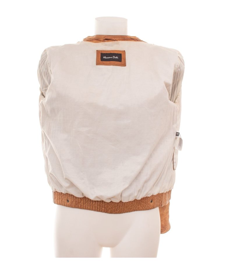 Massimo Dutti Damen Lederjacke Lammleder Biker Gr. S Cognac Braun – Foto 7