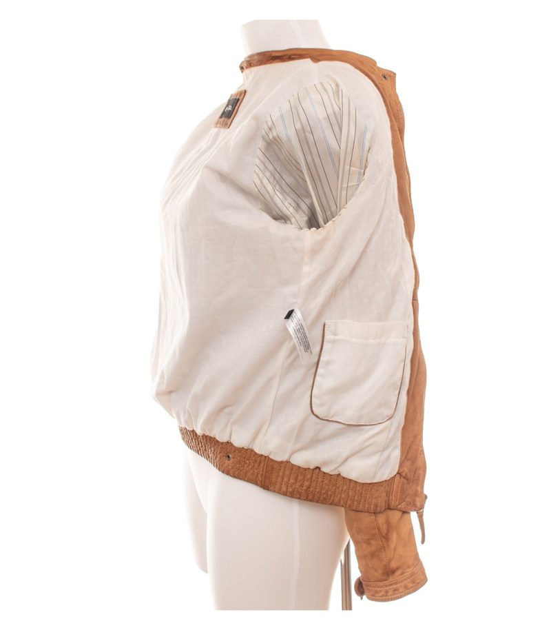 Massimo Dutti Damen Lederjacke Lammleder Biker Gr. S Cognac Braun – Foto 9