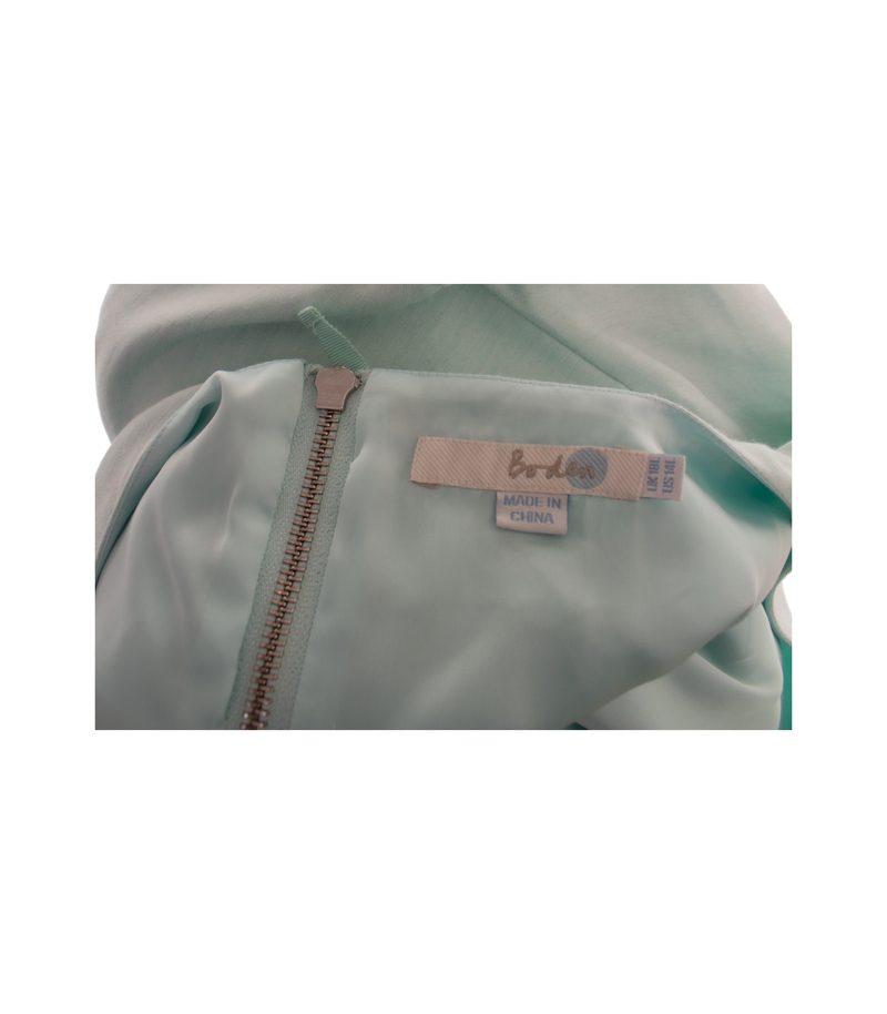 Boden Damen Kleid Pailletten Gr. UK 18L (DE 44 Lang) Mintgrün Wolle Seide – Foto 7