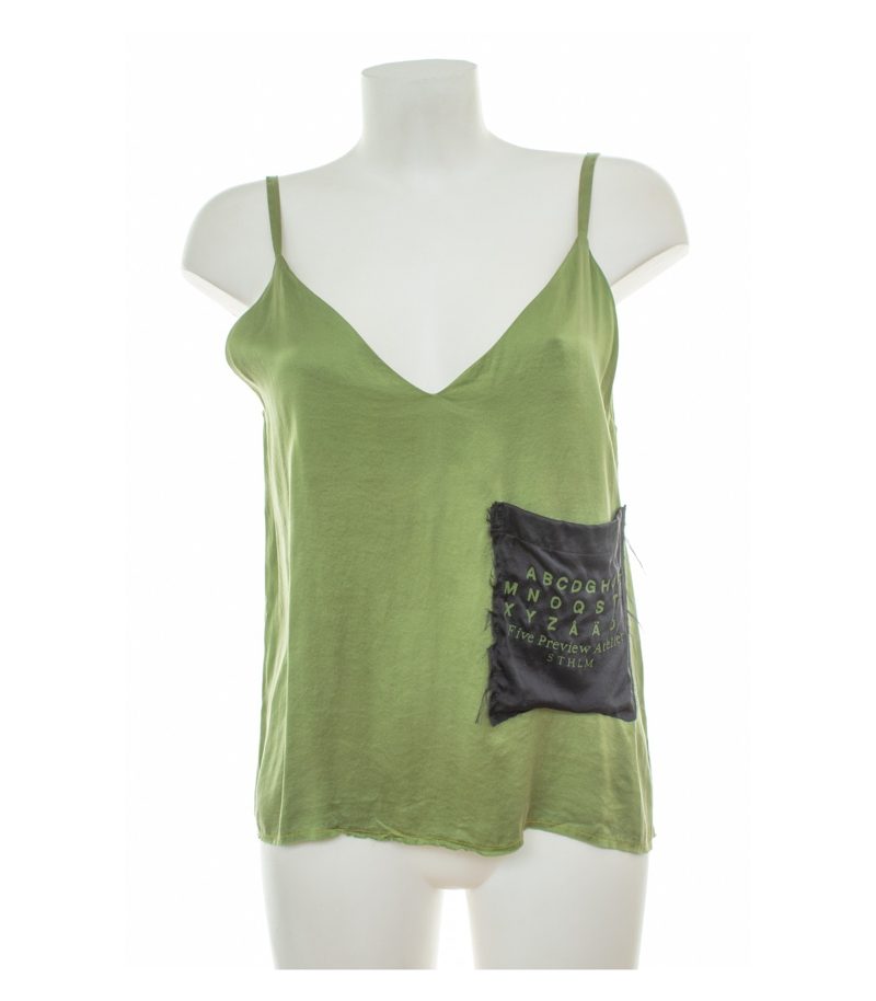 5 Preview Damen Seidentop Top Gr. L 100% Grün Seide – Foto 1