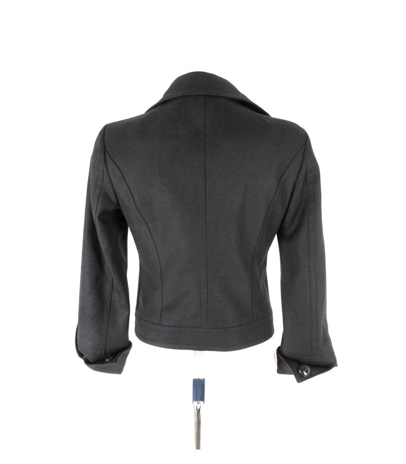 Drykorn Damen Kurzjacke Zweireiher Gr. 3 ( DE 36/S).Wolle Schwarz – Foto 3
