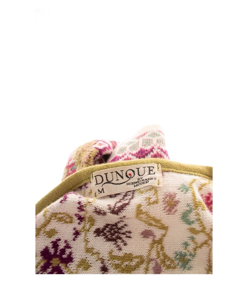 DUNQUE Damen Strickkleid Cardigan Floral Boho Muster Gr. M Mehrfarbig Baumwolle – Foto 7