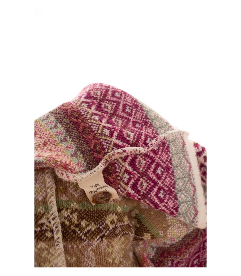 DUNQUE Damen Strickkleid Cardigan Floral Boho Muster Gr. M Mehrfarbig Baumwolle – Foto 8