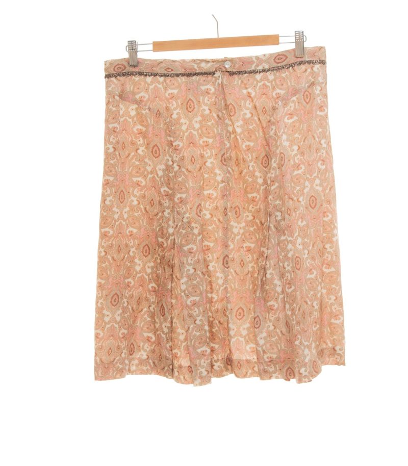 NOA Damen Rock Knielang Paisley Perlenstickerei Gr. XL Beige Viskose – Foto 2
