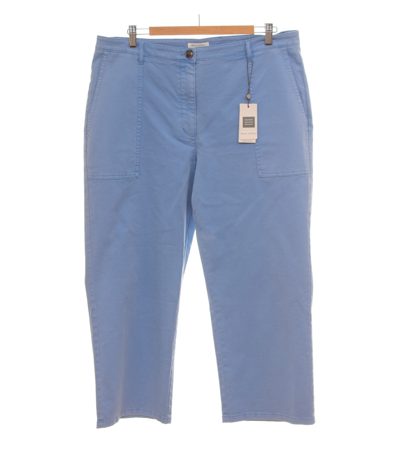 Marc O'Polo Damen Hose Chino Cropped Gr. 44 Blau Baumwolle