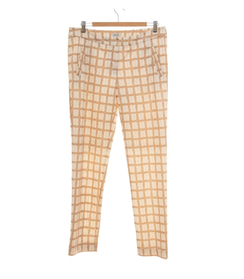 STEFFEN SCHRAUT Damen Hose Kariert Business Gr. 40 Beige – Foto 1