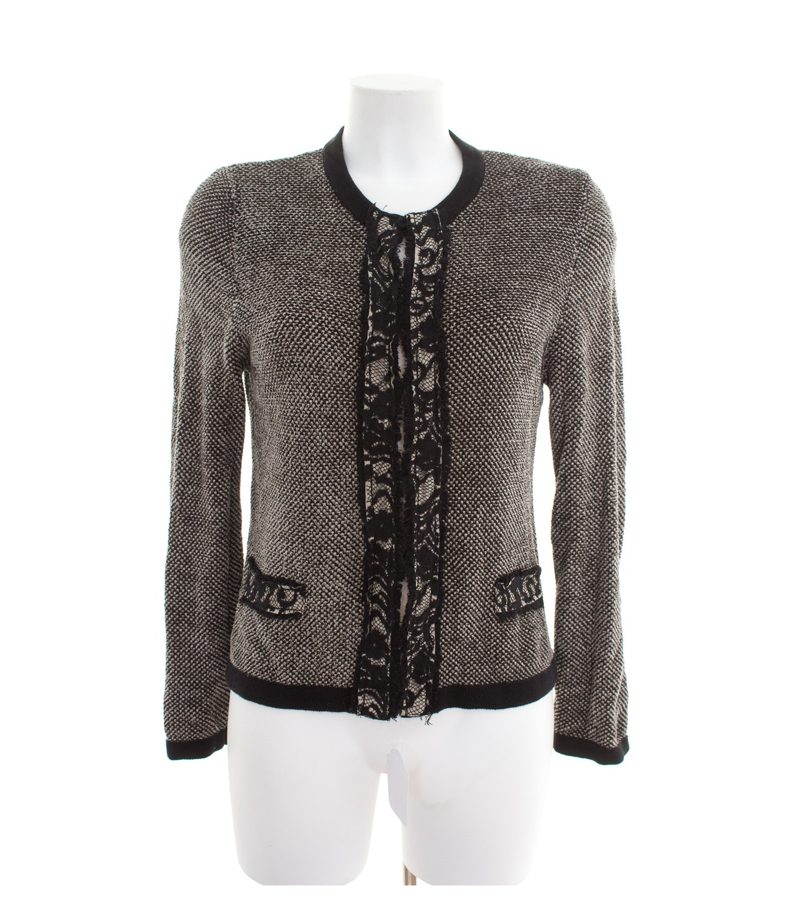GERRY WEBER Damen Strickjacke Cardigan Gr. M Schwarz Taupe Strick – Foto 1