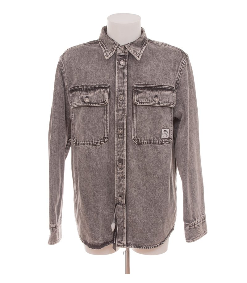 DIESEL Herren Jeanshemd S-JESSY-A Waschung Gr. XL Grau Baumwolle Denim – Foto 1