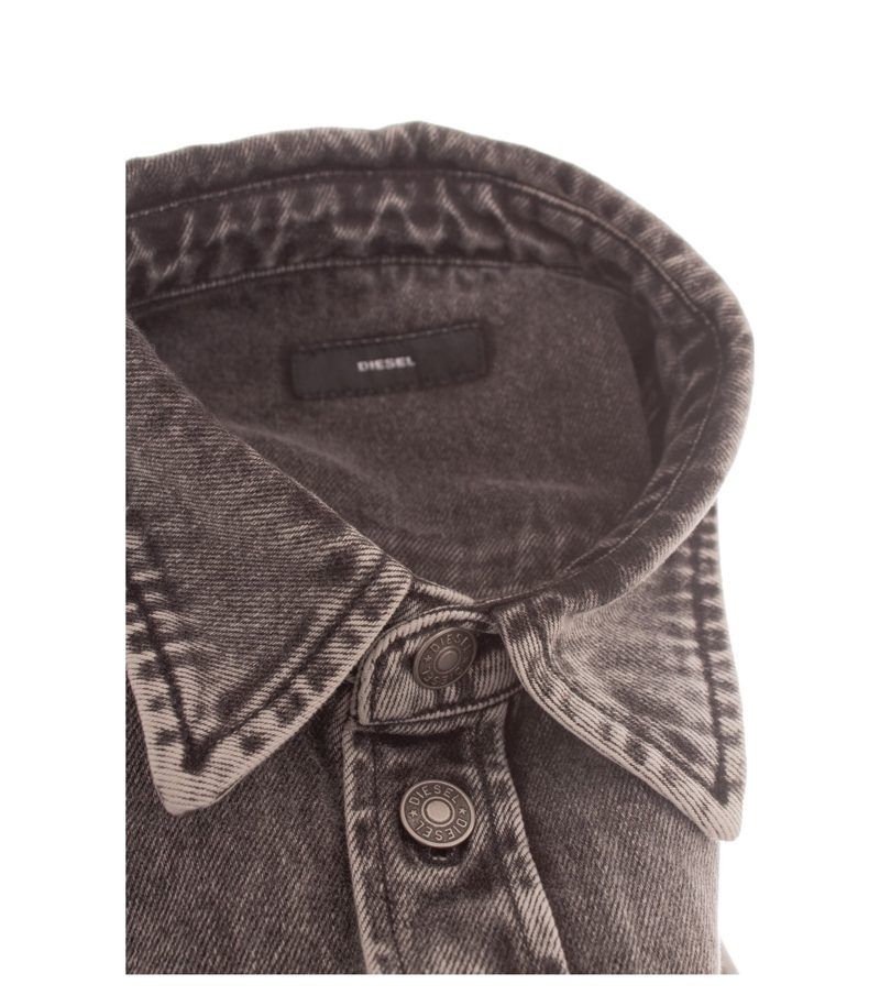 DIESEL Herren Jeanshemd S-JESSY-A Waschung Gr. XL Grau Baumwolle Denim – Foto 7