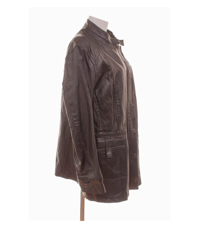ULLA POPKEN Damen Lederjacke Plus Size Gr. 54 Schwarz Leder – Foto 2