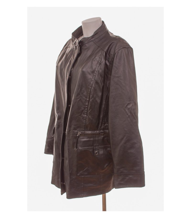 ULLA POPKEN Damen Lederjacke Plus Size Gr. 54 Schwarz Leder – Foto 3