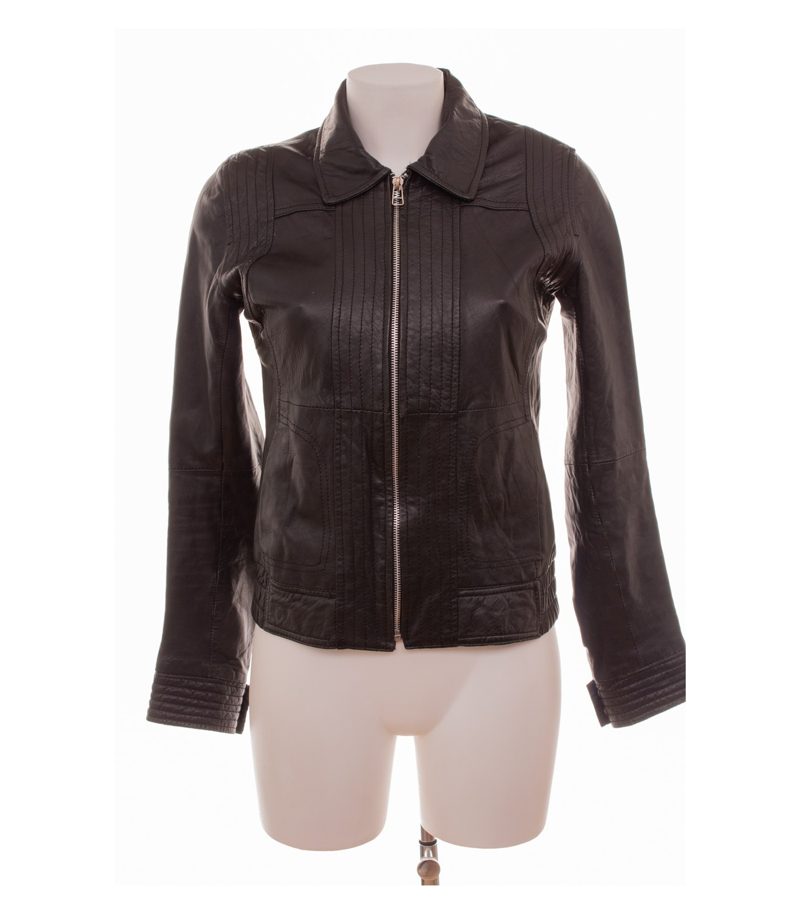 TCF Collection Damen Lederjacke Y2K Gr. L Schwarz Leder – Foto 1
