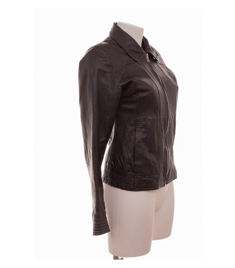 TCF Collection Damen Lederjacke Y2K Gr. L Schwarz Leder – Foto 2