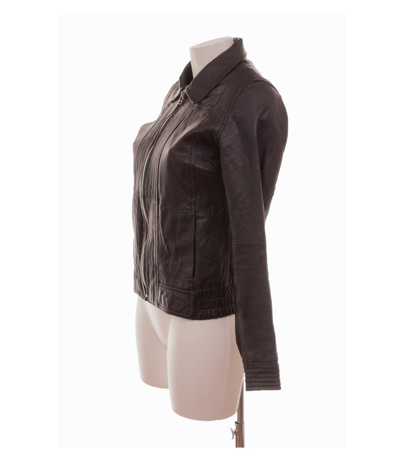 TCF Collection Damen Lederjacke Y2K Gr. L Schwarz Leder – Foto 3