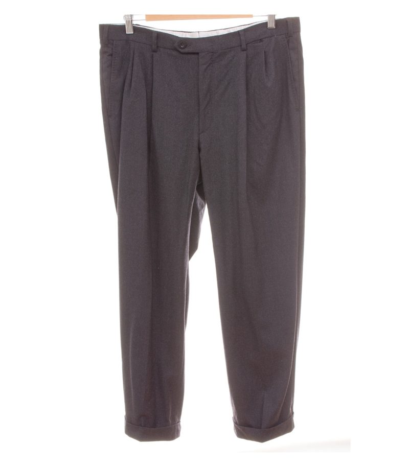 BRIONI Herren Anzughose Bundfaltenhose Old Money Gr. 26 Dunkelgrau Wolle – Foto 1