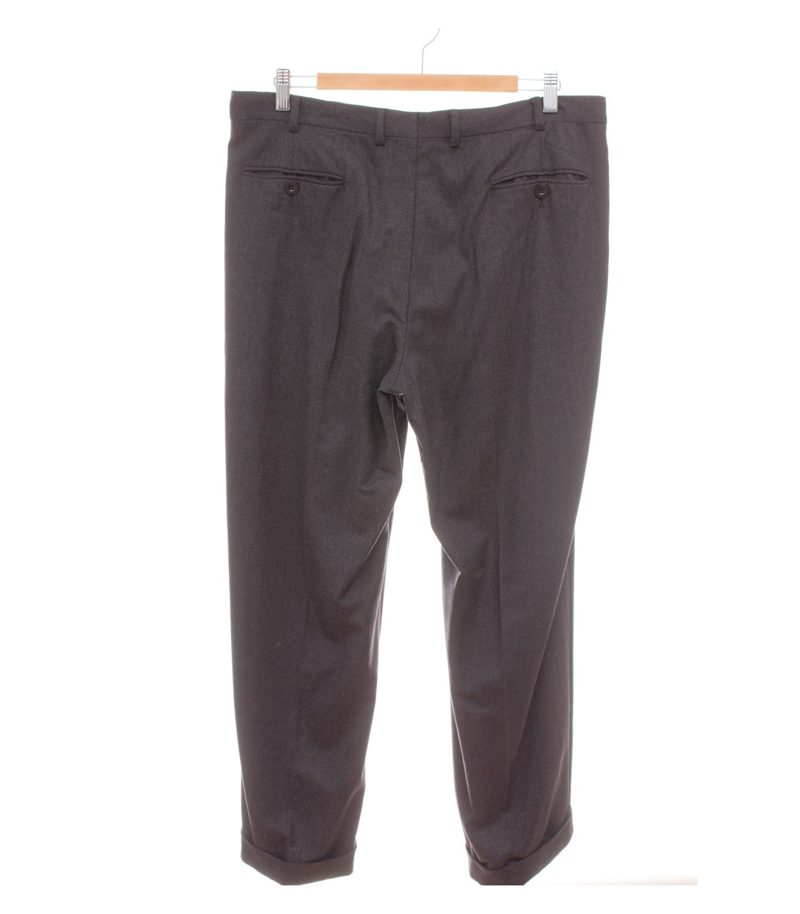 BRIONI Herren Anzughose Bundfaltenhose Old Money Gr. 26 Dunkelgrau Wolle – Foto 2