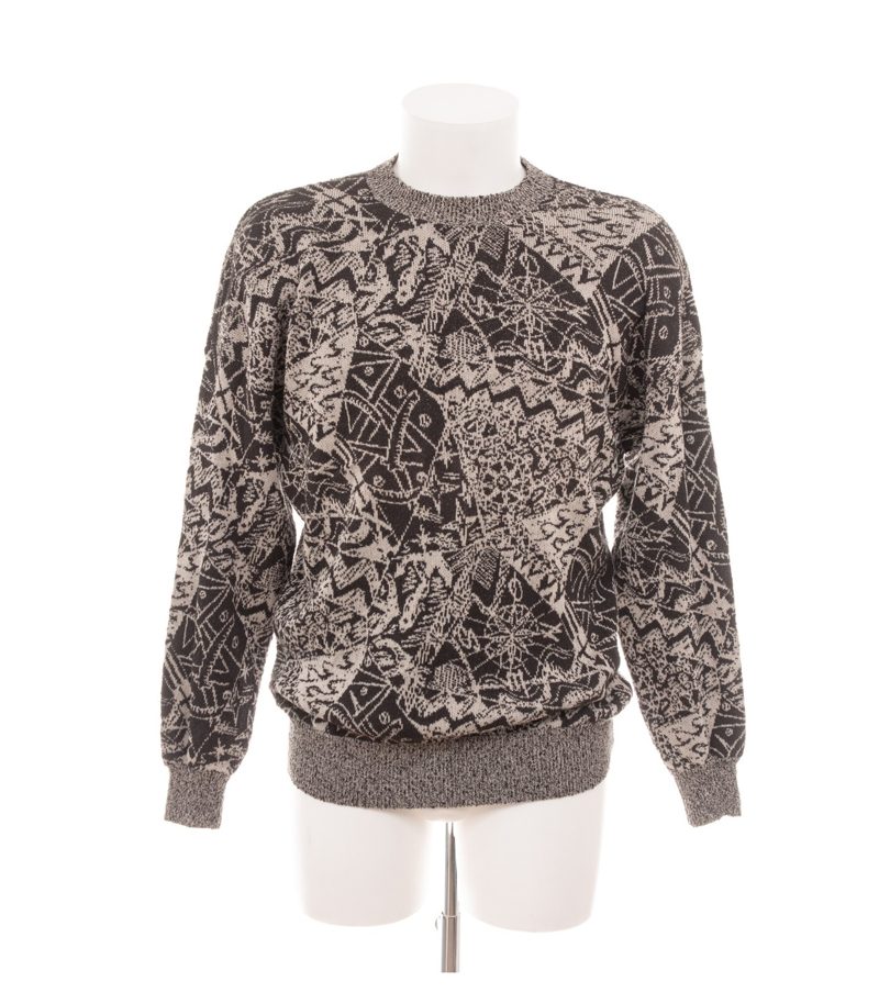 MISSONI Herren Strickpullover Gr. 54 Grau-Beige Dehnbar Vintage – Foto 1