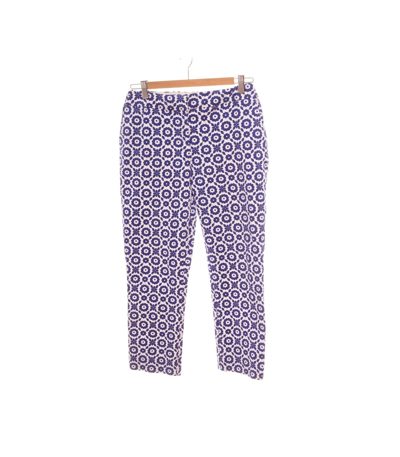 Boden Damen Hose Geblümt Boho Gr. UK 12 (DE 38) Kurz Blau Baumwolle