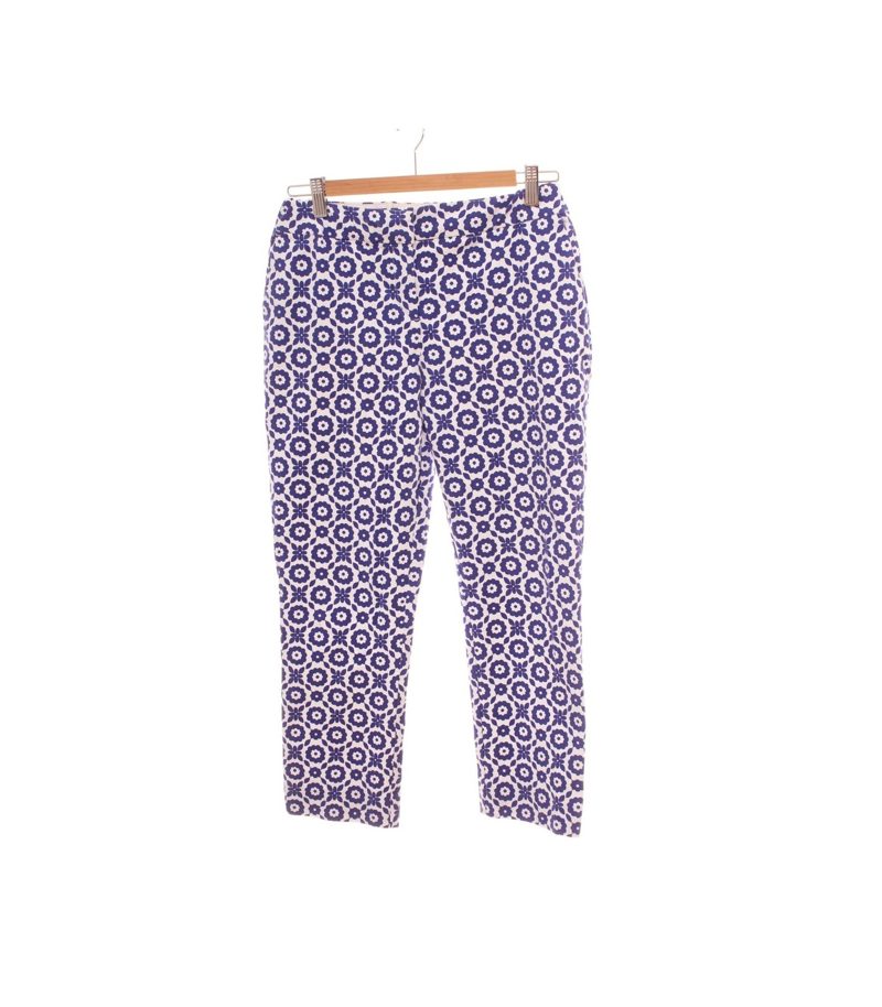 Boden Damen Hose Geblümt Boho Gr. UK 12 (DE 38) Kurz Blau Baumwolle – Foto 1