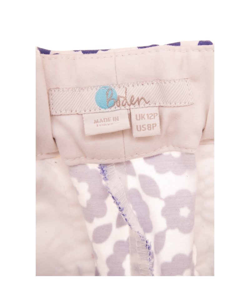 Boden Damen Hose Geblümt Boho Gr. UK 12 (DE 38) Kurz Blau Baumwolle – Foto 3