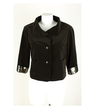 LAUREL Damen kurze Samtjacke Blazer & Gr. 36 Baumwolle Elasthan