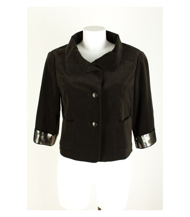 LAUREL Damen kurze Samtjacke Blazer & Gr. 36 Baumwolle Elasthan – Foto 1