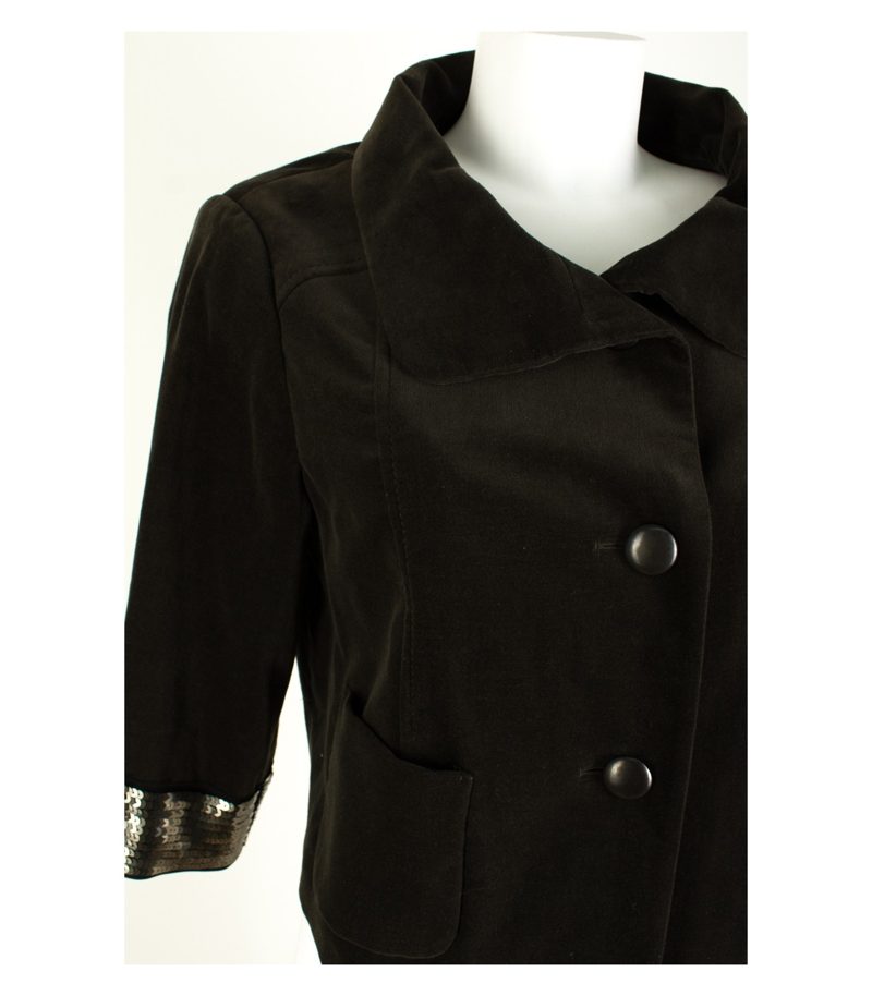 LAUREL Damen kurze Samtjacke Blazer & Gr. 36 Baumwolle Elasthan – Foto 2