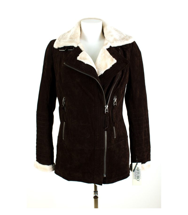 ARTURO Damen Veloursleder-Jacke Winterjacke Gr. DE 36 NEU – Foto 1
