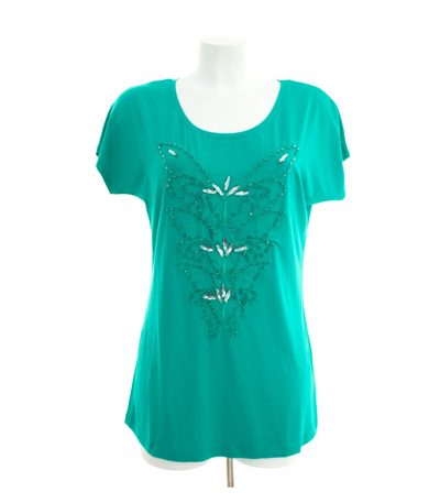 Sarah Kern Damen T-Shirt Shirt Freizeitshirt Gr. DE 34 Grün NEU