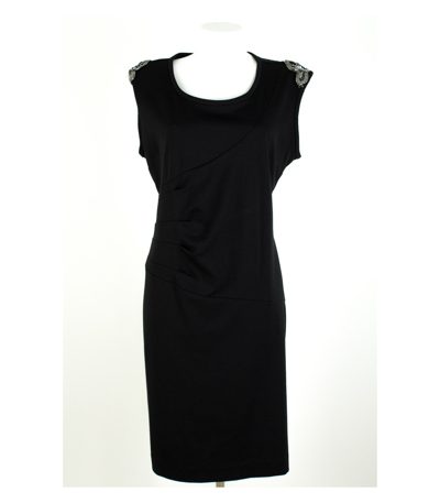 MARK ADAM Jersey Kleid Ärmellos Gr. 46 Schwarz