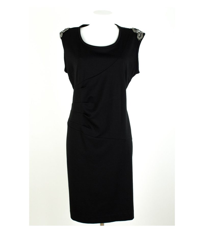 MARK ADAM Jersey Kleid Ärmellos Gr. 46 Schwarz – Foto 1