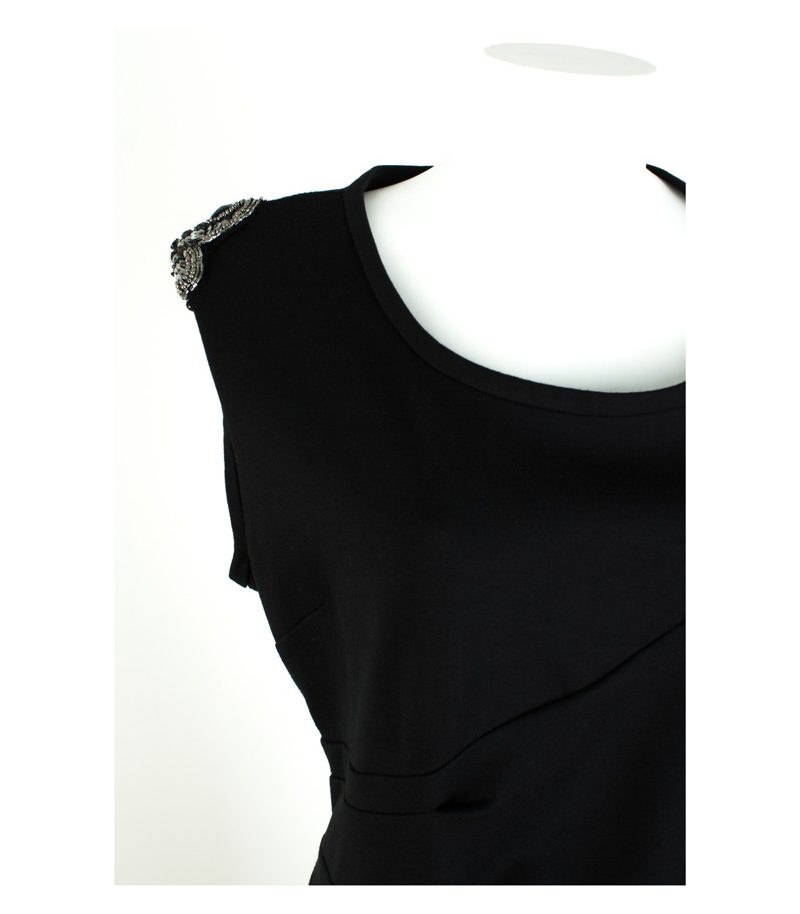 MARK ADAM Jersey Kleid Ärmellos Gr. 46 Schwarz – Foto 2