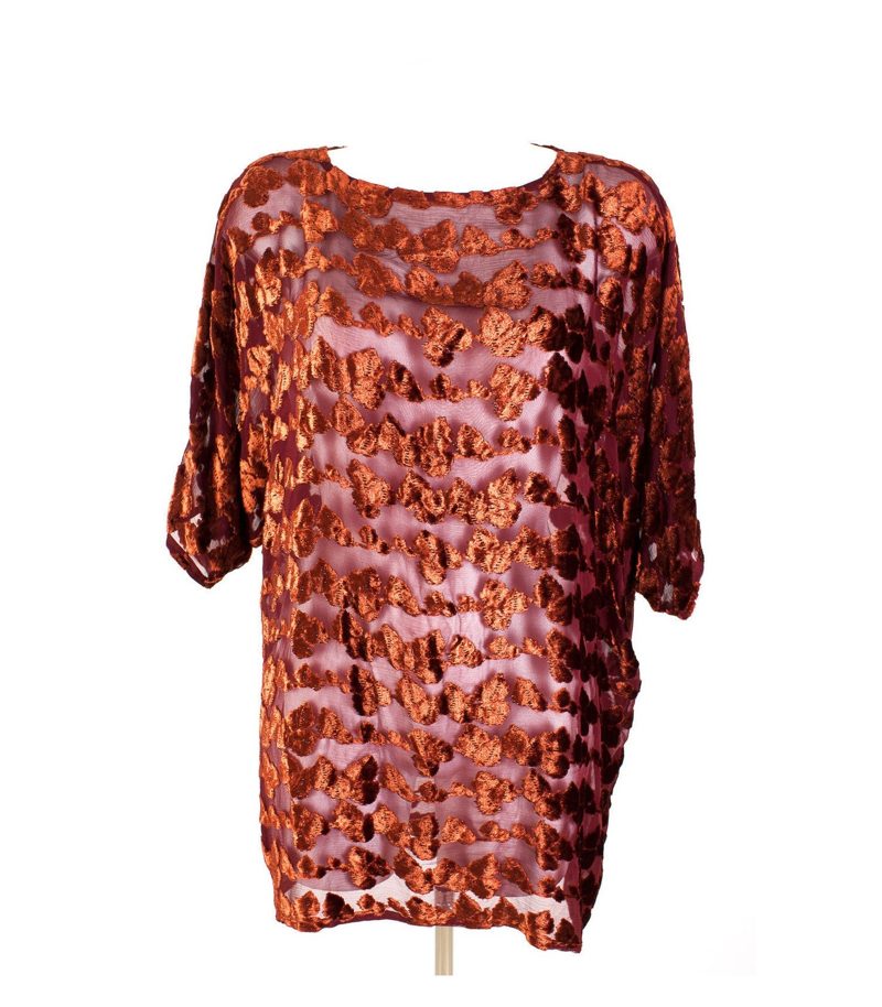 Chris By Braun Transparente Bluse Lagenlook Longbluse Kurzarm Gr. 38 Seide – Foto 1