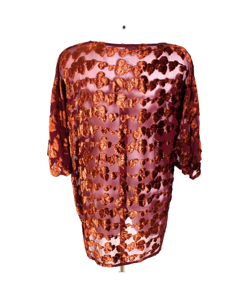 Chris By Braun Transparente Bluse Lagenlook Longbluse Kurzarm Gr. 38 Seide – Foto 3