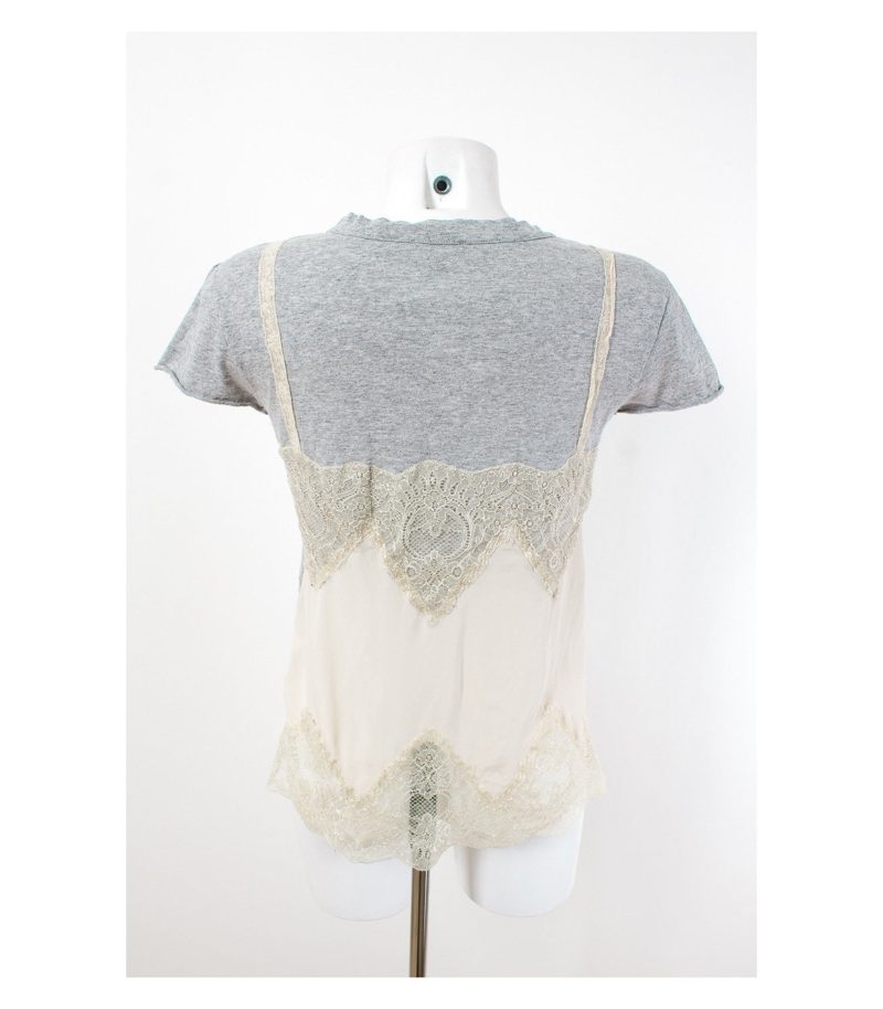 ERIKA CAVALLINI by SEMI-COUTURE Damen T-Shirt Seideneinsatz Gr. M/DE 38 – Foto 3