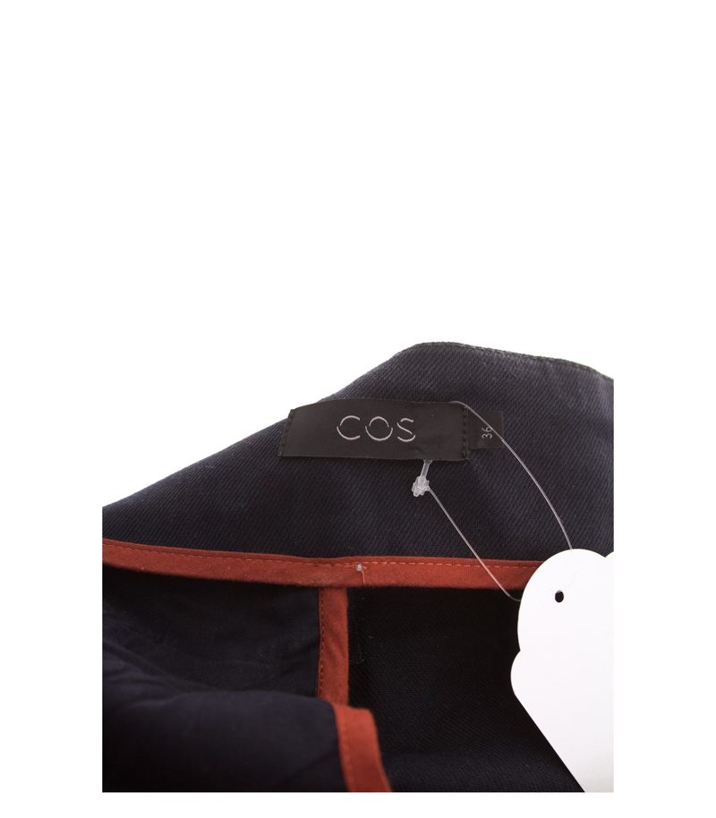 COS Damen Rock Minirock Asymmetrisch Navyblau Gr. DE 36 Baumwolle – Foto 4