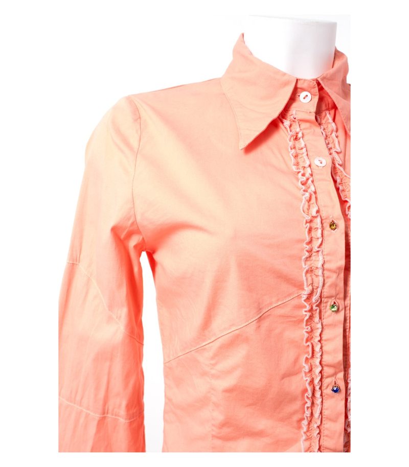 Bottega Stretchbluse Bluse Hemdbluse Gr. S/DE 36 Baumwolle-Elasthan-Mix – Foto 2