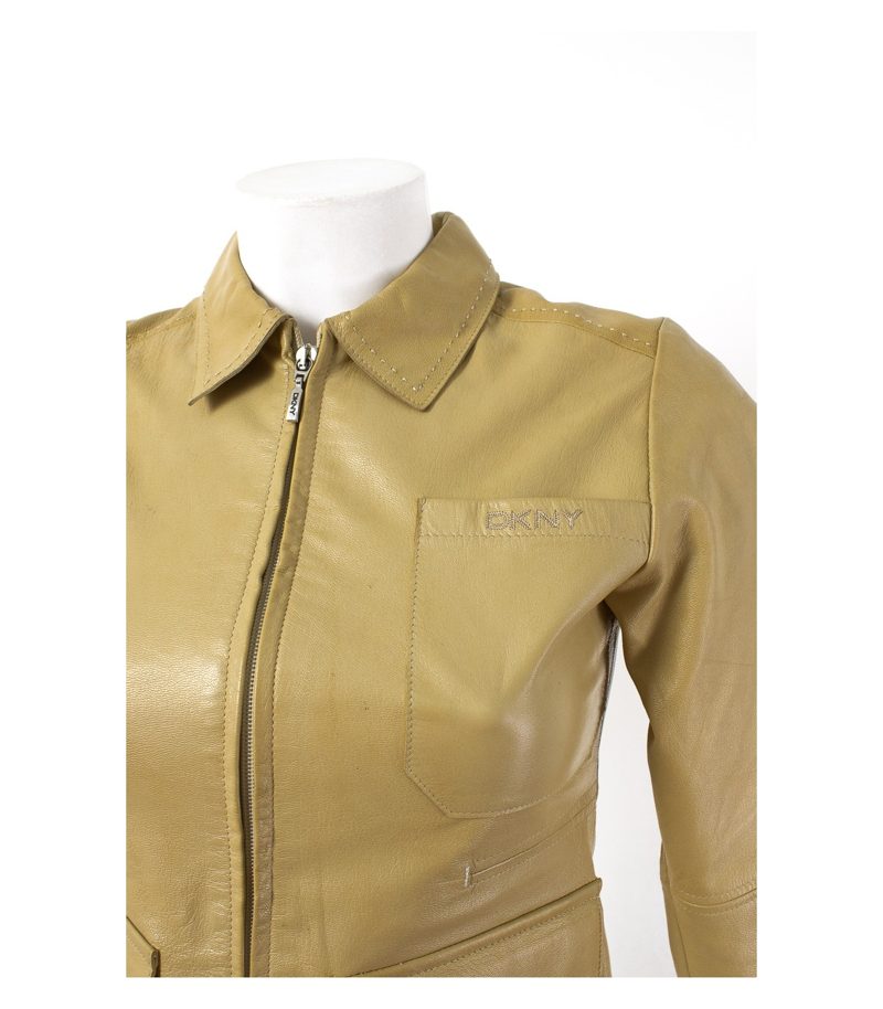DKNY Kinder Mädchenjacke Lederjacke Gr. 10 Jahre Leder – Foto 2