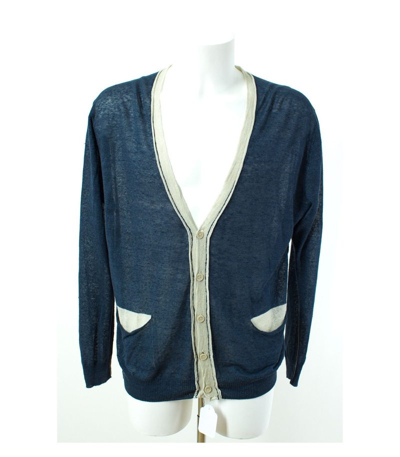 DANIELE FIESOLI Herren Strickjacke Sommer Cardigan Gr. XL/DE 54 Leinen – Foto 1
