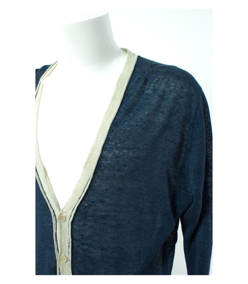 DANIELE FIESOLI Herren Strickjacke Sommer Cardigan Gr. XL/DE 54 Leinen – Foto 3