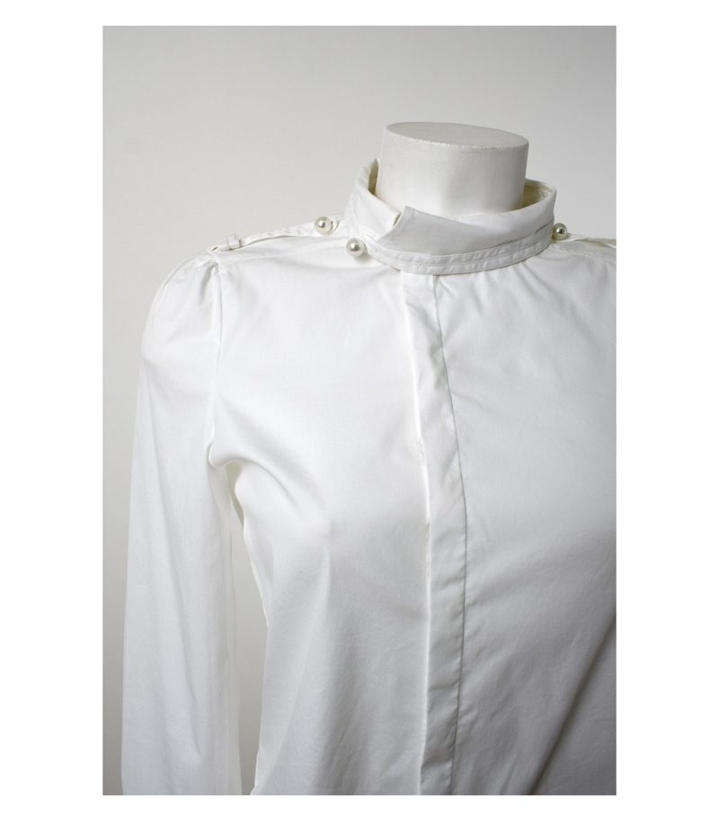 6267 Ivory Floral Damen Bluse Klassische Shirt Gr. DE 36 Baumwolle – Foto 2