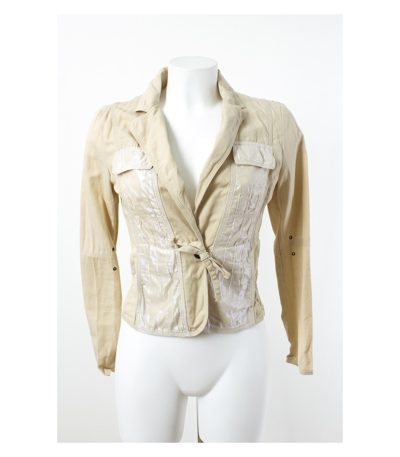 Marc Cain Damen Blazer Gr. N1/34 Baumwolle-Leinen-Mix